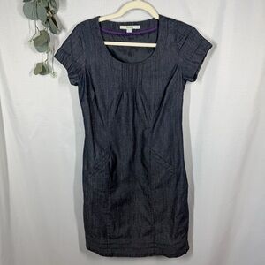 Boden | Montmartre Denim Chambray Shift Dress Short Sleeve Women's Size 4